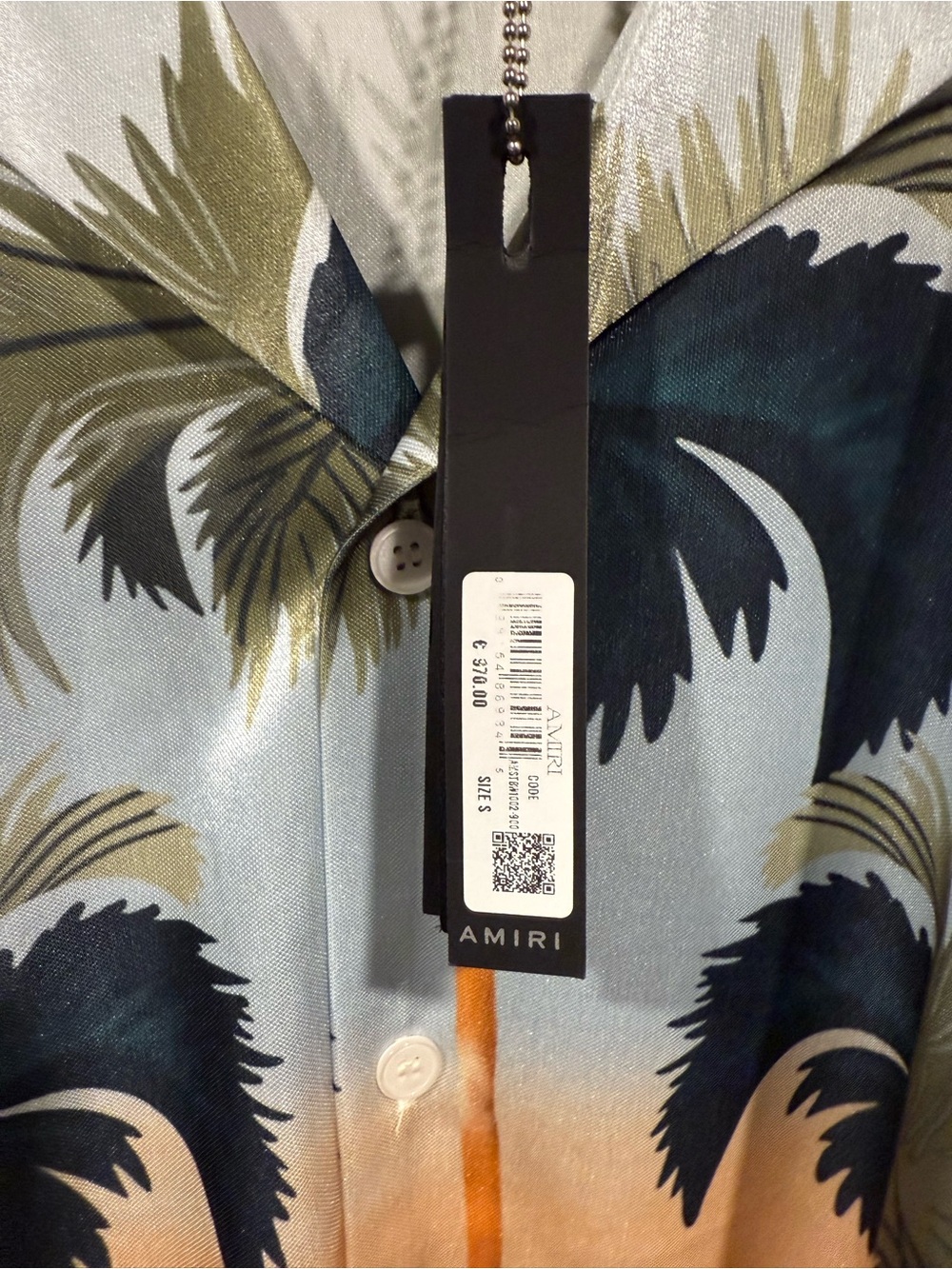 AMIRI Cherub Multicolor Printed Palm-Tree Silk Camp Shirt (Set 1:1 defect) image 4
